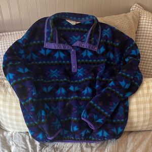 L.L. Bean Multicolor Fleece Pullover